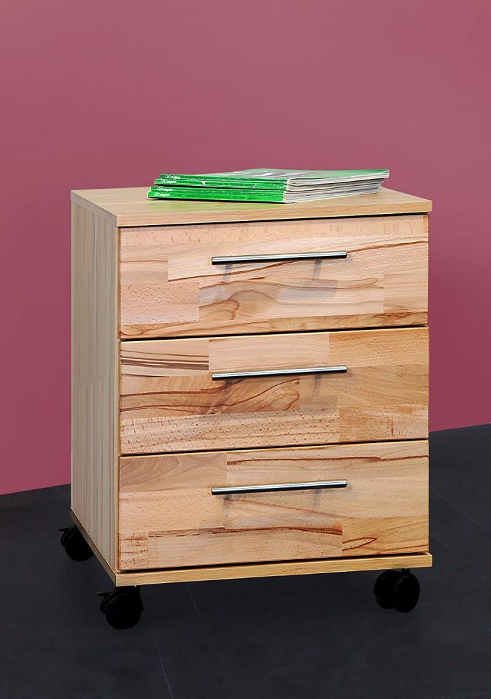 Rollcontainer Bürocontainer Schubcontainer kernbuche teil-massiv, geölt Bild 1