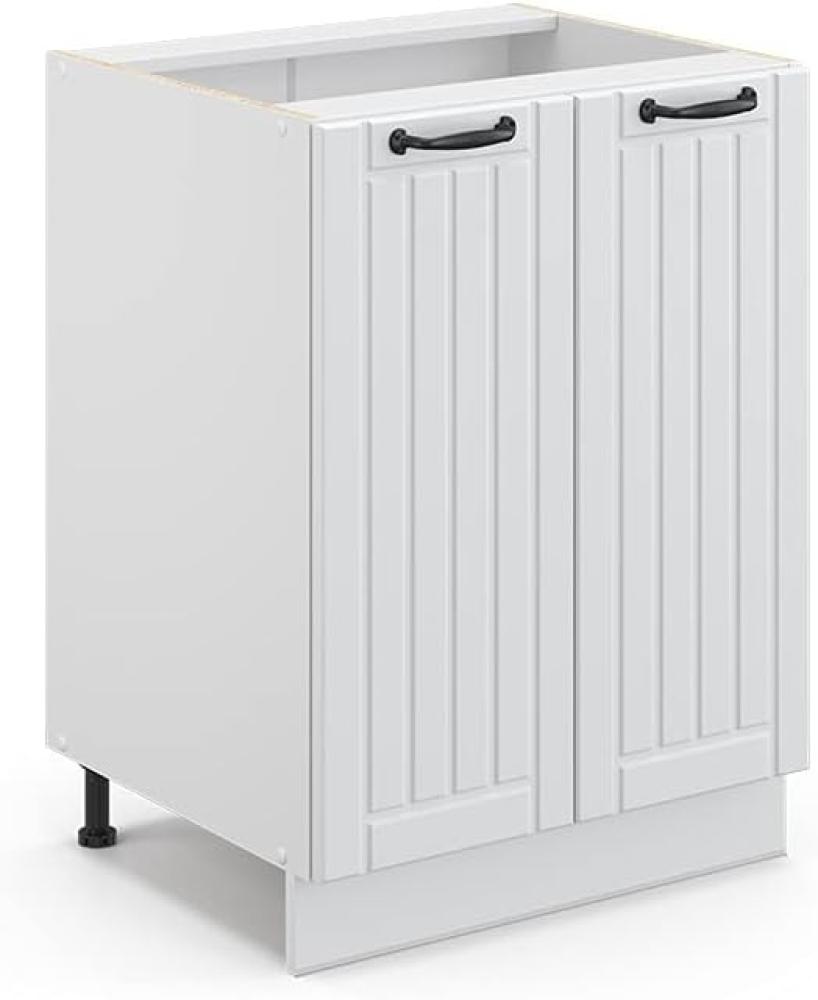 Vicco Küchenunterschrank Fame-Line, Weiß Landhaus/Weiß, 60 cm, AP Marmor Bild 1