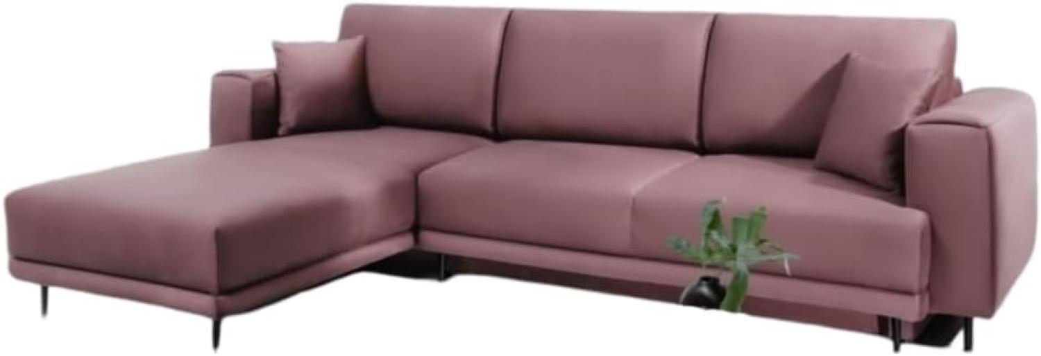 Designer Sofa Diana mit Schlaffunktion und Stauraum Rosé Links Bild 1