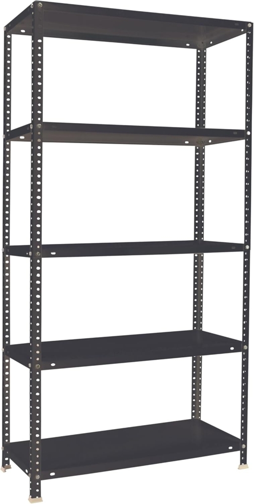 Simon Rack Metallregal, 5 verstellbare Regalböden, 100 kg Biegepunkt, 2000 x 1000 x 400 mm, mit Schrauben, Lagerregal, Anthrazit - Comfort Bild 1