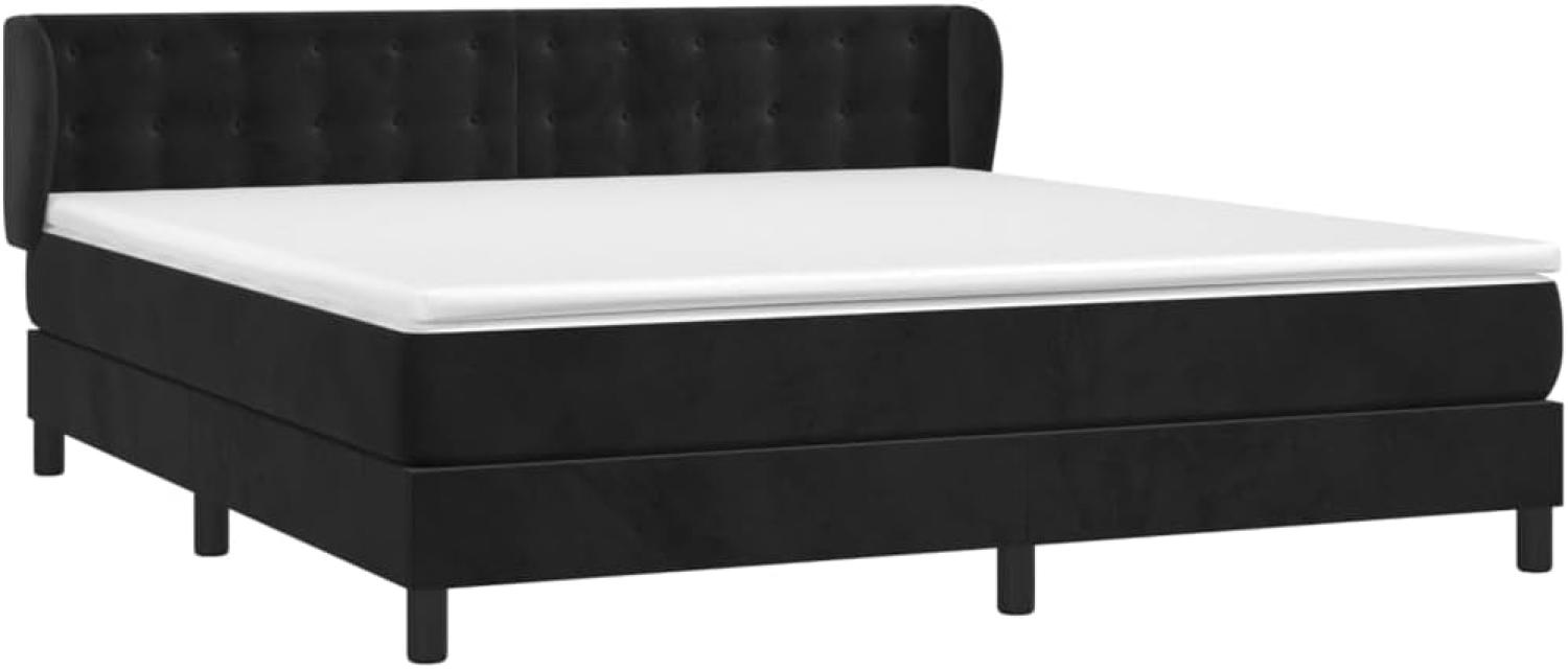 vidaXL Boxspringbett mit Matratze Schwarz 160x200 cm Samt 3127741 Bild 1