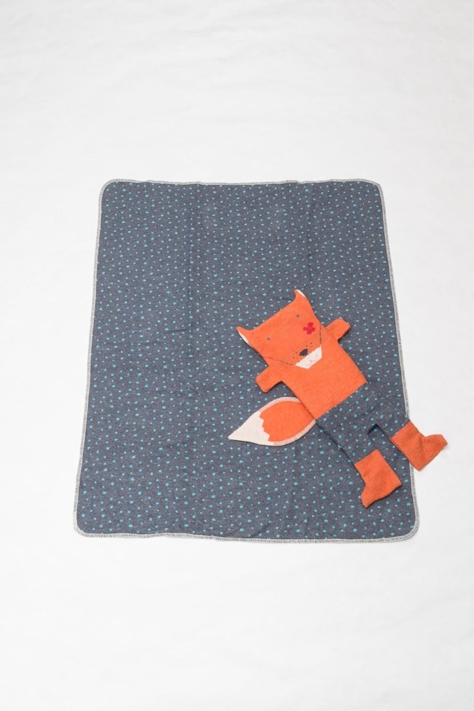 Decke Baumwolle/Flanell in Puppe KiDs Fuchs 90x70 cm Kupfer Bild 1