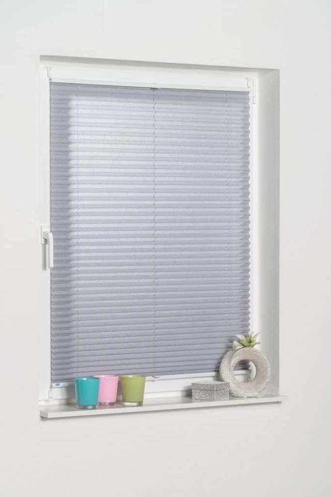 K-home 688899-24 Klemmfix-Plissee 85 x 130 cm (B x L) Grau Lichtschutz +++ Moderne Crushed Optik +++ Bild 1