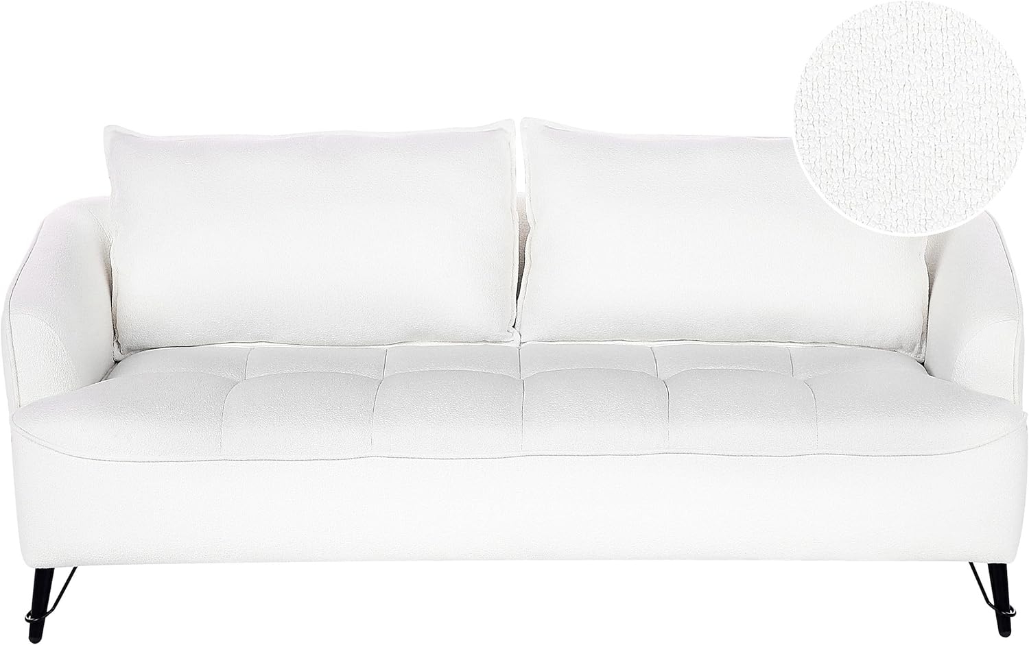 3-Sitzer Sofa Bouclé Weiß HOBRO Bild 1