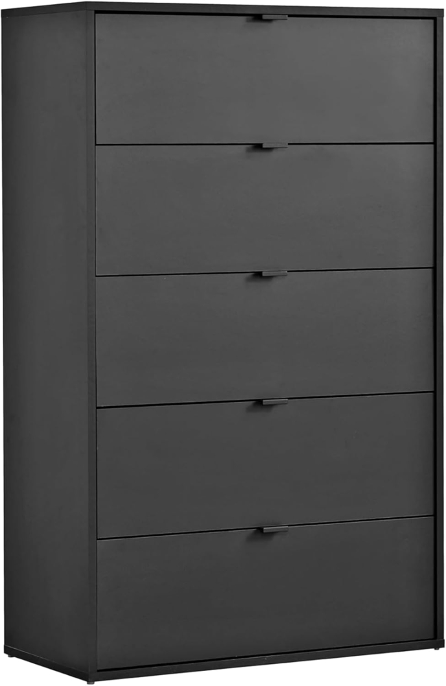 mokebo Sideboard Die Stilvolle (mit 5 Schubladen), schmaler Badschrank mit Schublade, Badezimmerschrank in Schwarz Bild 1
