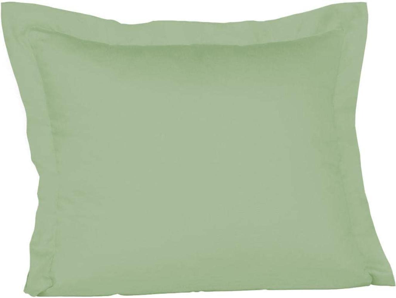 Fleuresse Mako-Satin-Kissenbezug uni colours Farbe jadegrün 1525 35/40 Bild 1