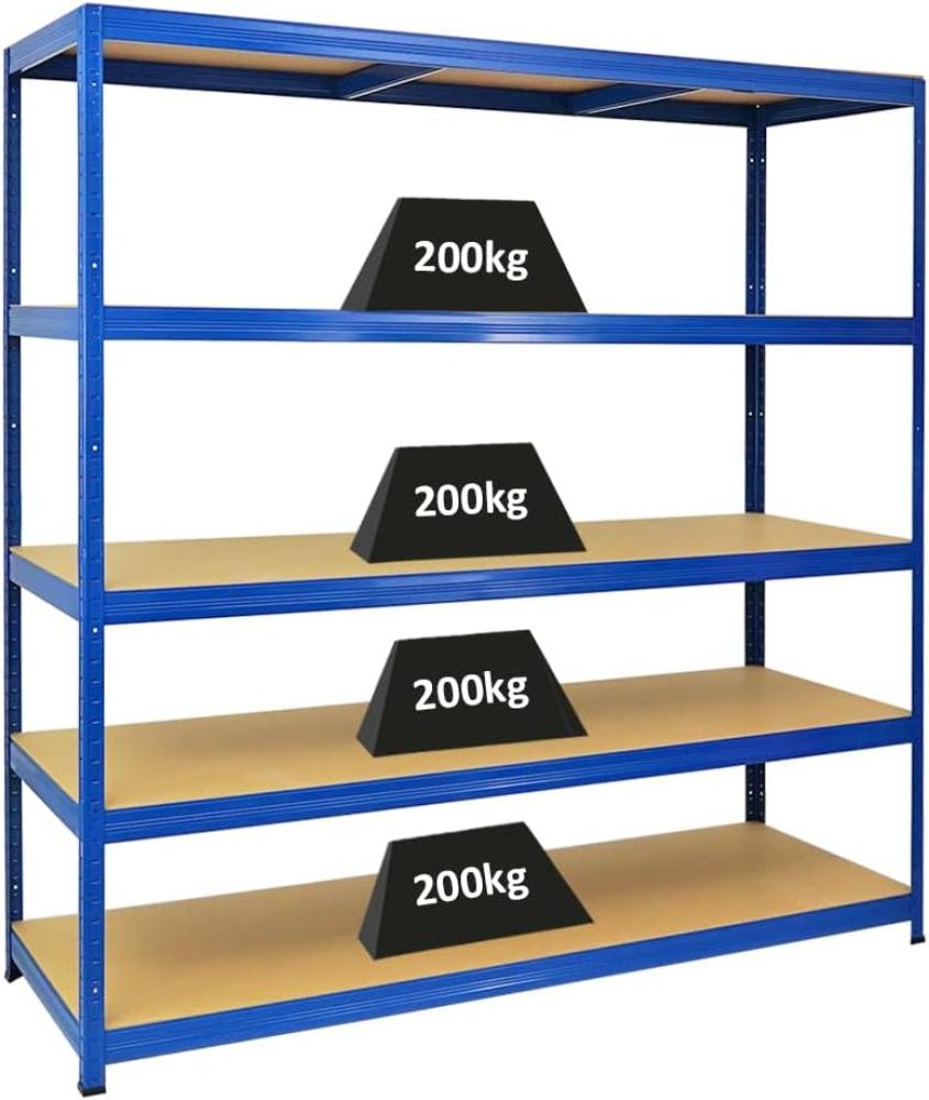 PROREGAL Schwerlastregal Giant Elephant Blau 180 x 180 x 60 cm Fachlast 200kg Kellerregal, Steckregal, Garagenregal, Lagerregal Bild 1