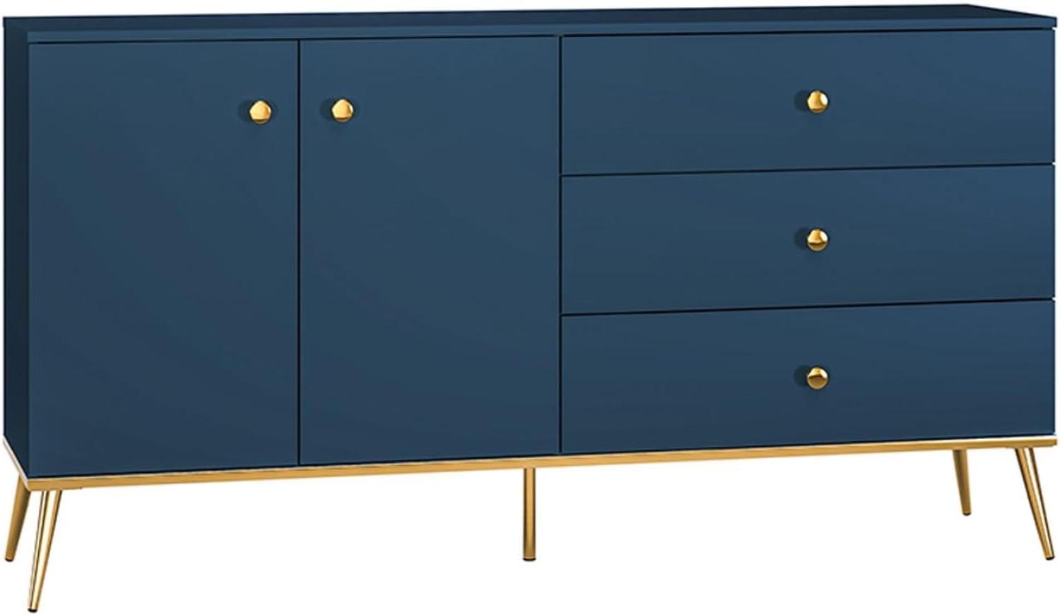 Sideboard Marine Kommode 160x40x85cm dunkelblau Bild 1