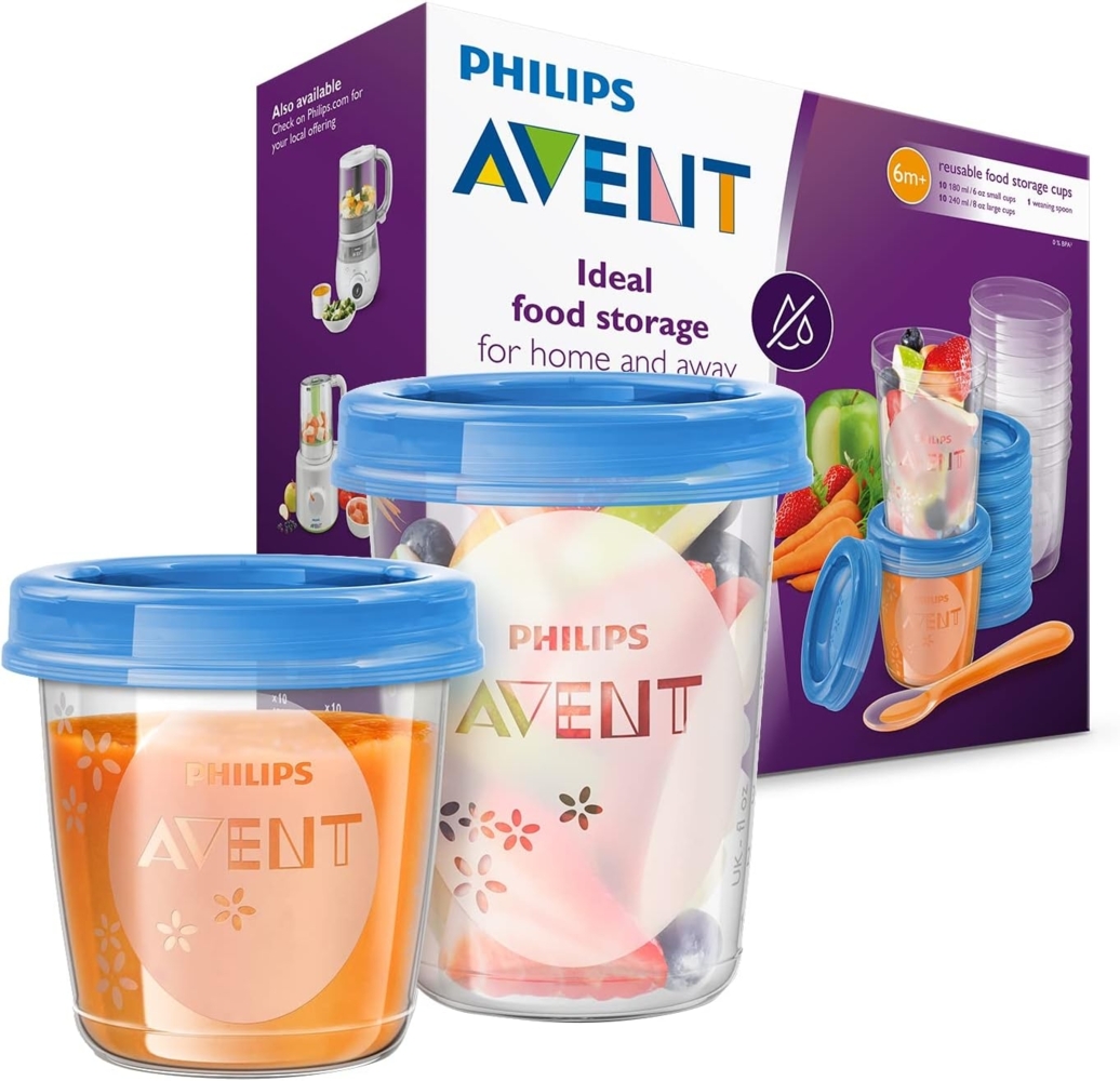 Avent Aufbewahrungsbecher 2 x 10 Stück Transparent Bild 1