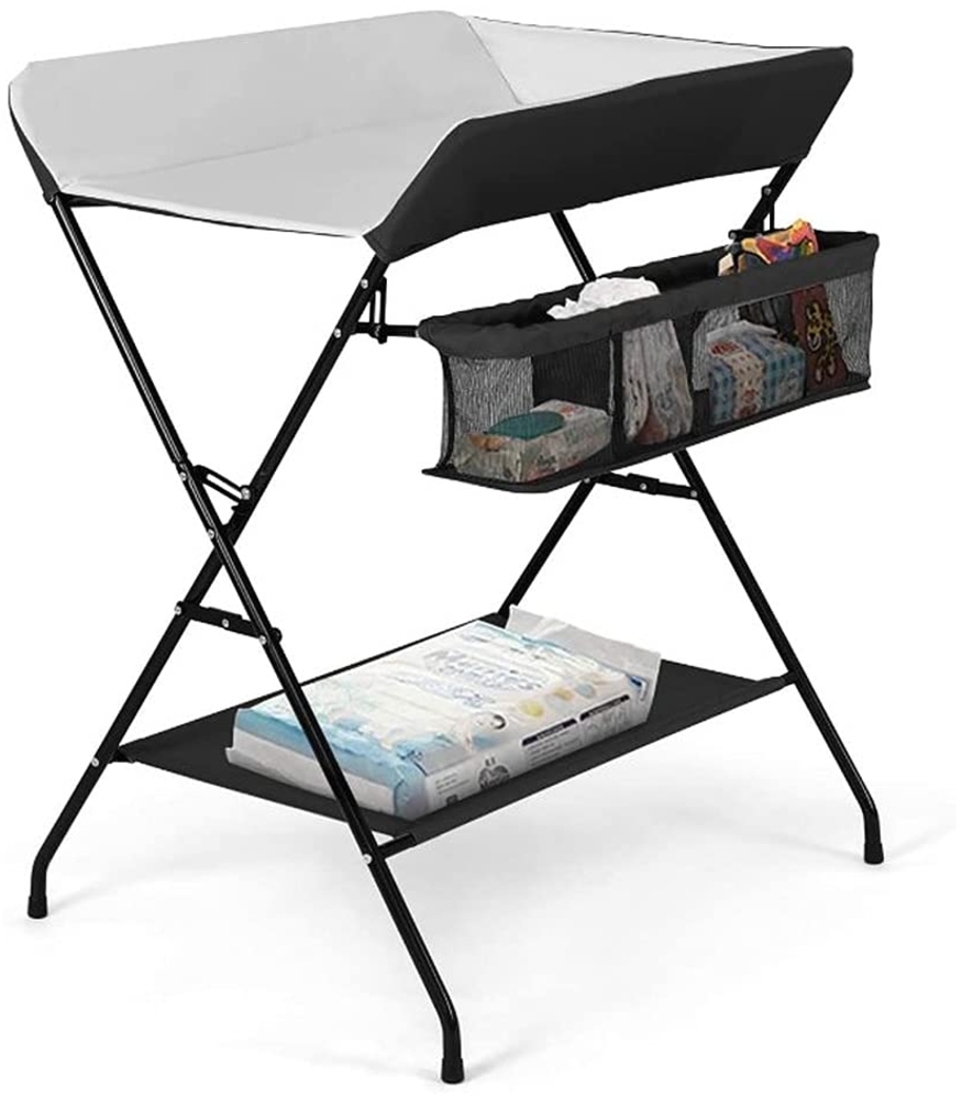 Wickeltisch, Wickeltisch und Badewanne, 2-in-1, für Babys ab der Geburt bis 12 Monate (bis zu 25 kg), faltbar und tragbar, Wickeltisch für Babys (grau) Bild 1