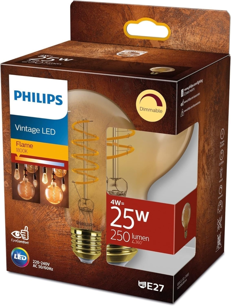 Philips LED classic Vintage Globelampe 25W E27 Gold dimmb 1erP Bild 1
