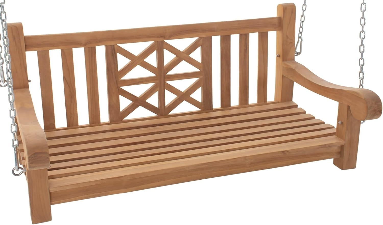 CLP Schaukelbank Farm Teakholz wetterfest mit Befestigungsmaterial,teak 120 cm Bild 1