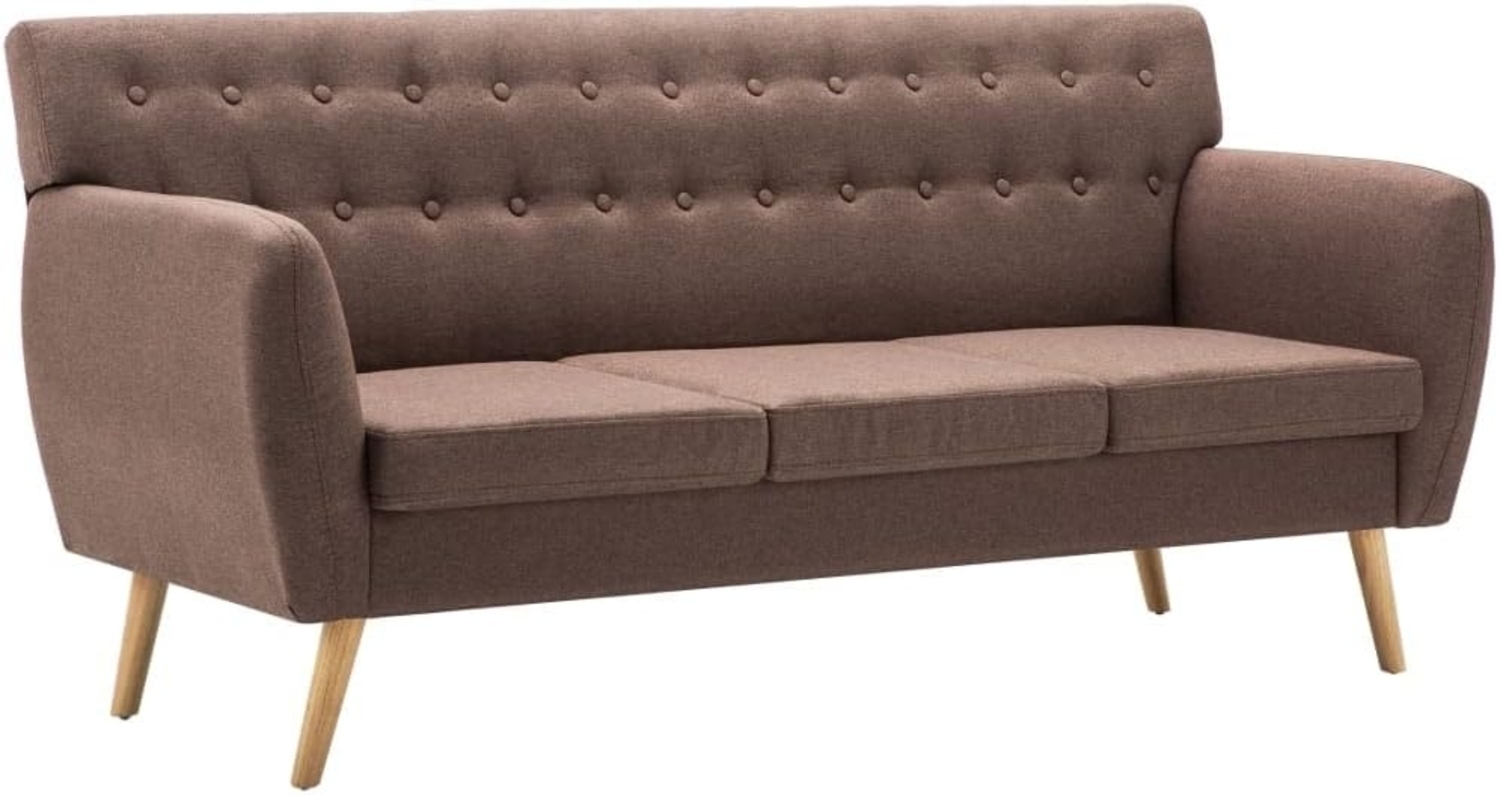 vidaXL 3-Sitzer-Sofa Stoff 172x70x82 cm Braun 247126 Bild 1