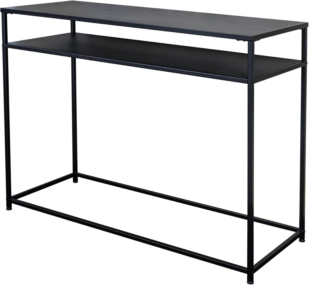 riess-ambiente Konsolentisch DURA STEEL 100cm schwarz (Einzelartikel, 1-St), Metall · schmal · Wohnzimmer · Flurtisch · mit Ablage · lackiert Bild 1