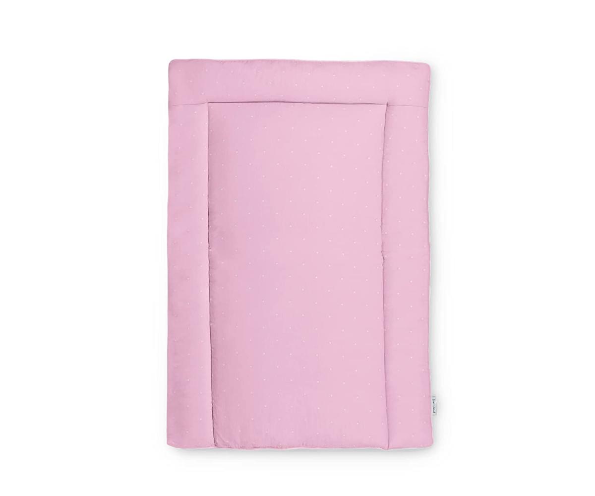 Ehrenkind® Wickelauflage 70x50 cm | Waschbar + 100% Bio-Baumwolle Bezug | Wickelunterlage | Wickeltischauflage | Standard 100 by OEKO-TEX 70x50 cm Rose weiße Punkte Bild 1