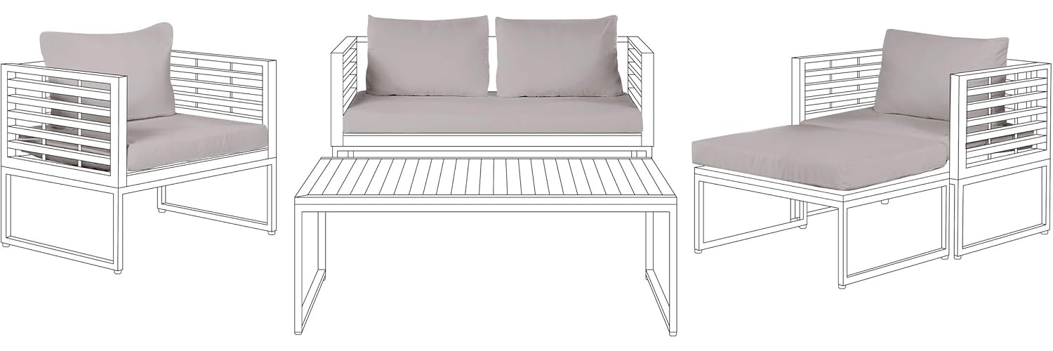 Outdoor Kissenbezug Set BERMUDA Grau Bild 1