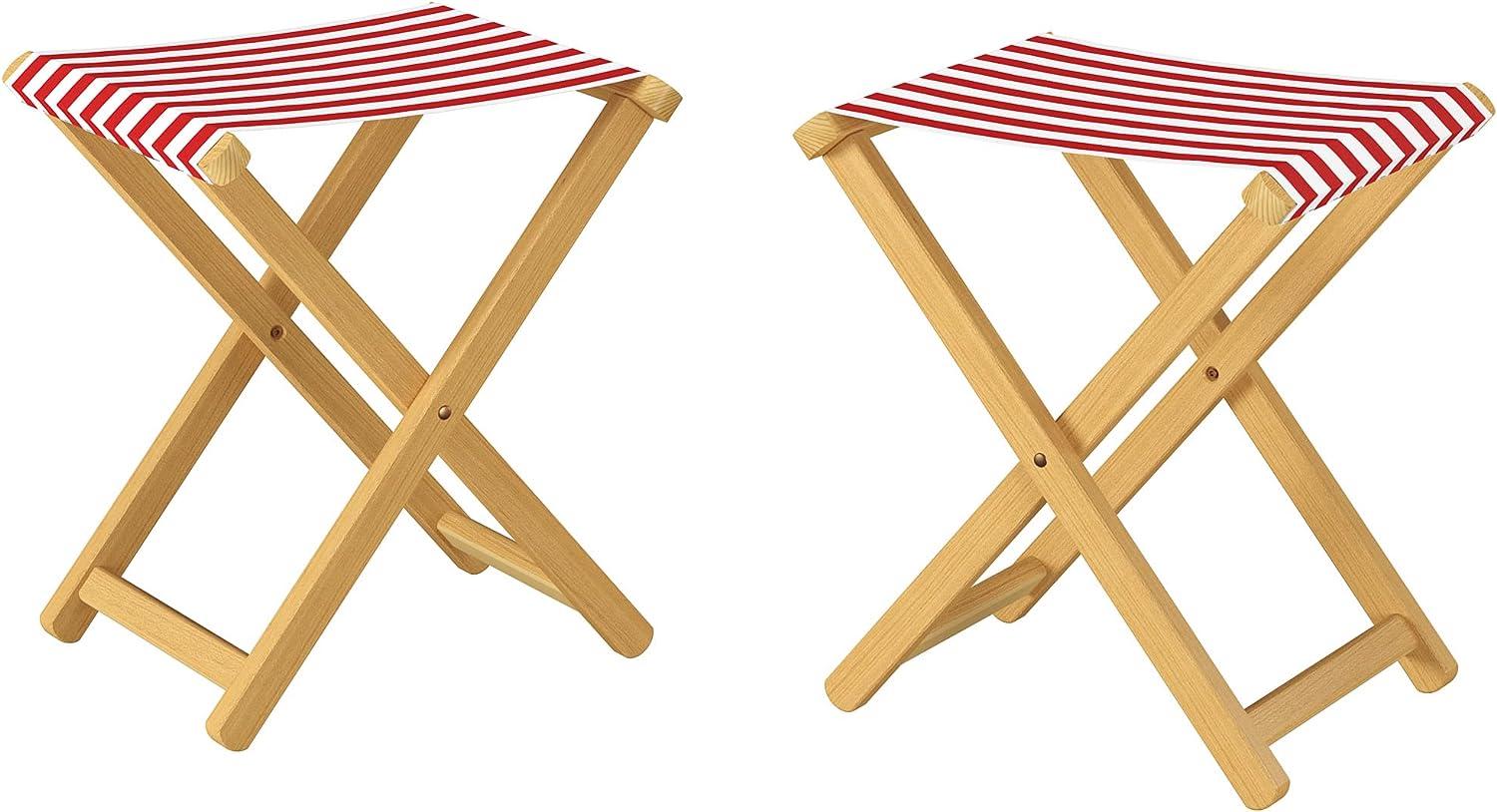 Klappstuhl Anglerstuhl Gartenstuhl Buche massiv Stoff rot-weiß 2 Stück V-10-216N-14 Bild 1
