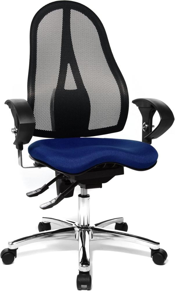 Topstar ST19UG26 Sitness 15, ergonomischer Bürostuhl, Schreibtischstuhl, inkl. höhenverstellbare Armlehnen, Bezugsstoff blau Bild 1