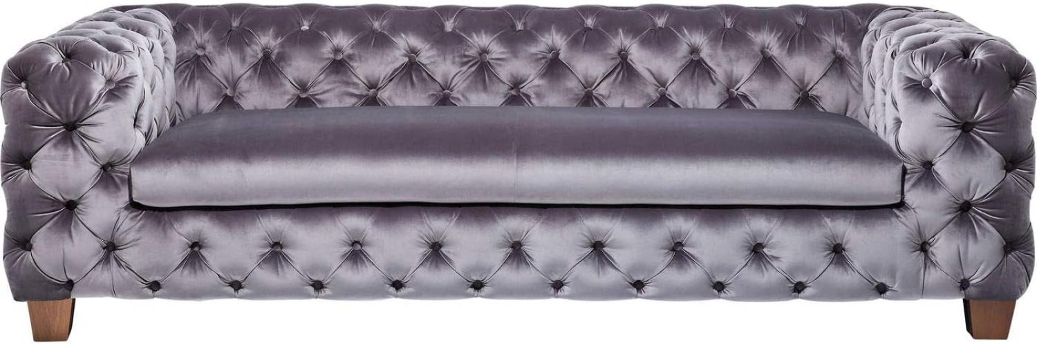 Kare Design Sofa Desire Silbergrau, 3-Sitzer, Breites Loungesofa aus weichem Samtstoff, Edle Couch mit Vintage Effekt, (H/B/T) 68x245x100cm Bild 1