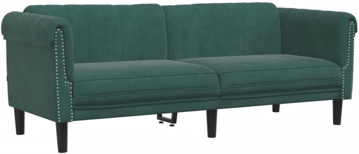 Sofa 3-Sitzer Dunkelgrün Samt Bild 1