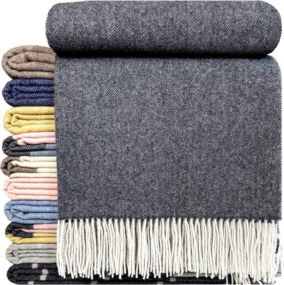 Wolldecke Merinowolldecke Plaid "Faro" Merinowolle-Kaschmir-Mix 140 x 200 cm, STTS Bild 1
