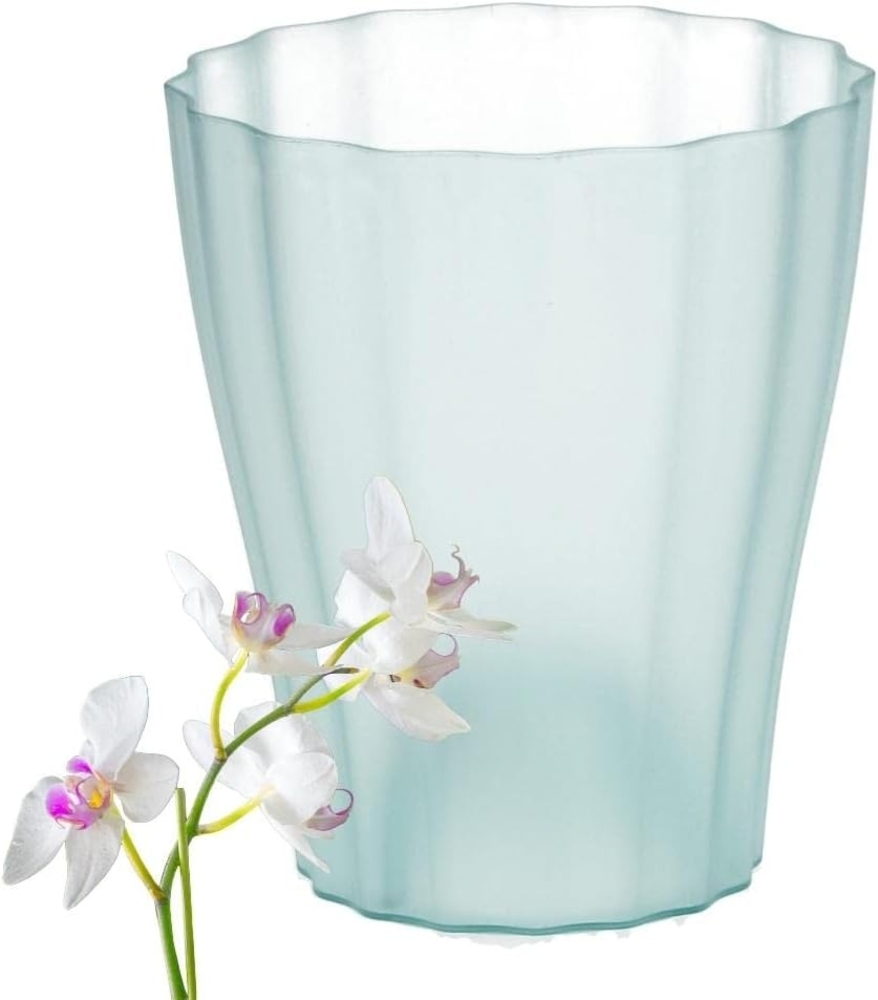 GarPet Blumentopf Orchideentopf Blumen Orchideen transparent durchsichtig Ø 16 cm glas Bild 1