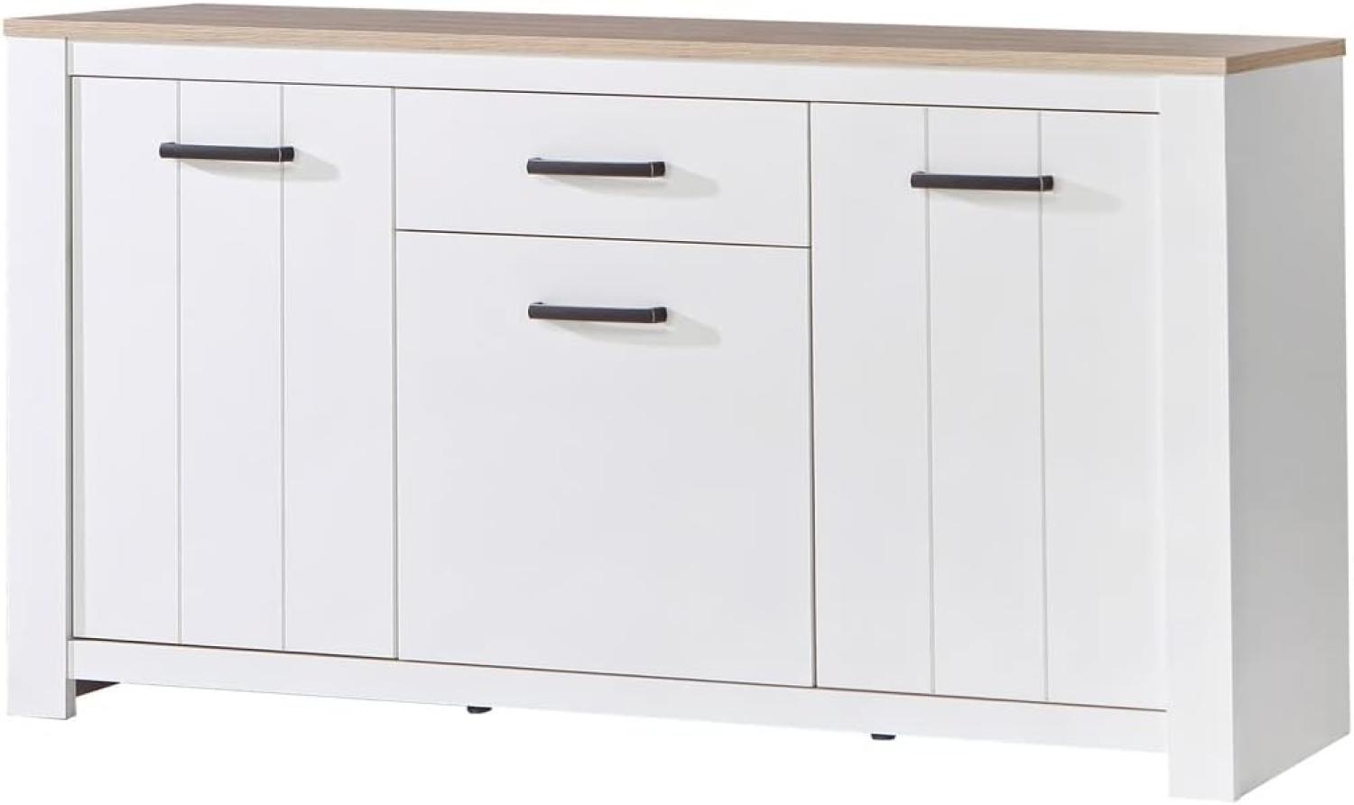 Sideboard Eike 1 weiß Eiche Bianco 162x96x43 cm Anrichte Wohnzimmer Bild 1