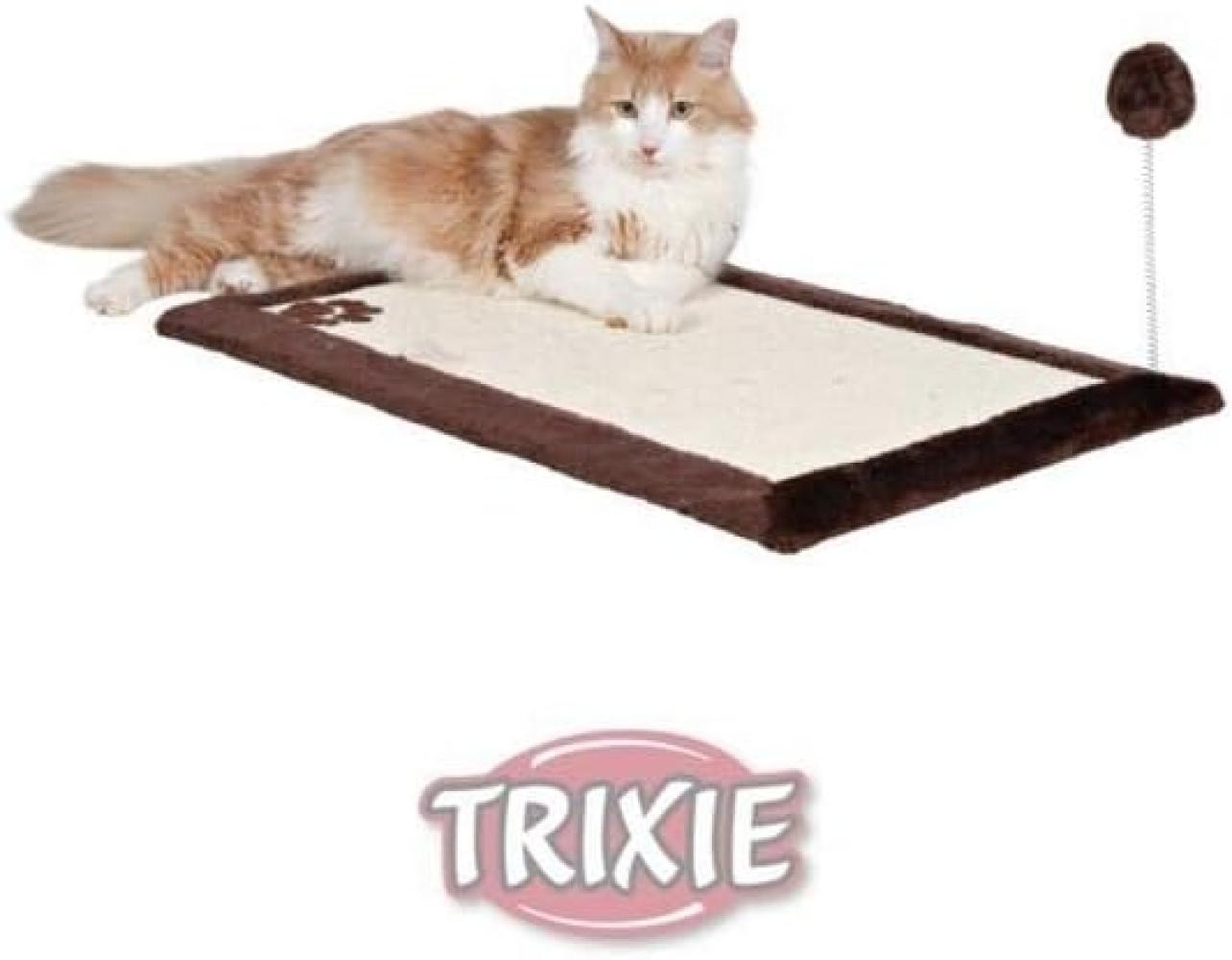 Trixie 4323 Kratzmatte mit Plüschrand, 70 × 45 cm, natur/braun Bild 1