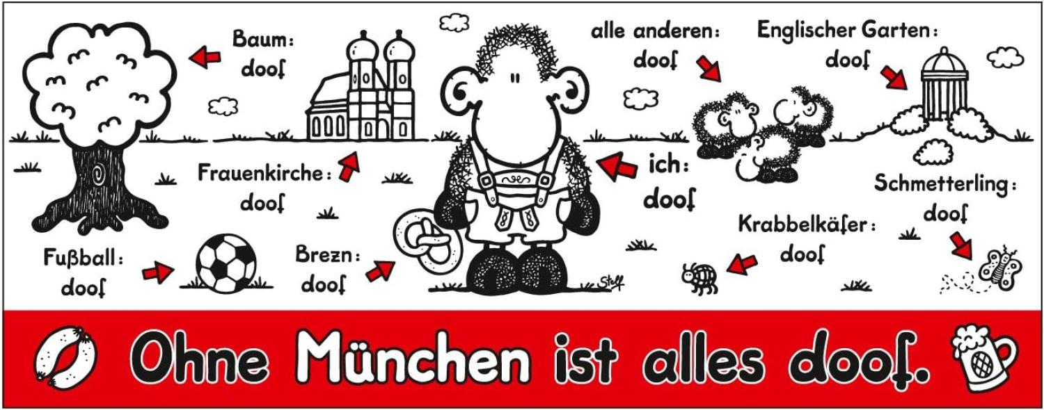 Sheepworld 61043 Tasse ''Ohne München ist alles doof'', Steingut, 30 cl Bild 1