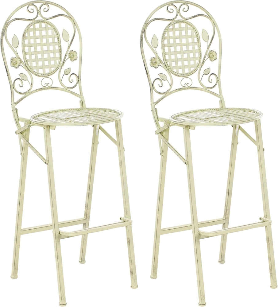 Garten-Barhocker 2er Set BIVIO klappbar Metall Hellgrün Bild 1
