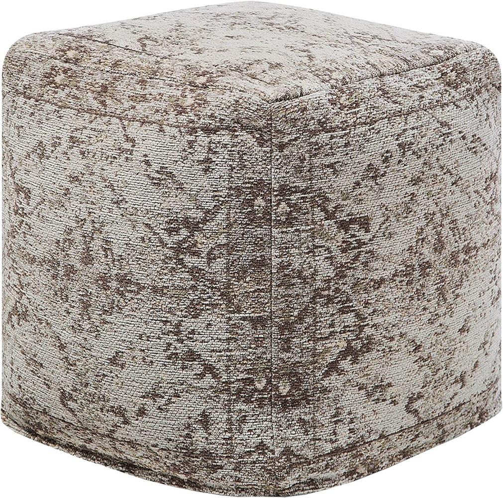 Pouf grau/beige 42 x 42 cm MEERUT Bild 1