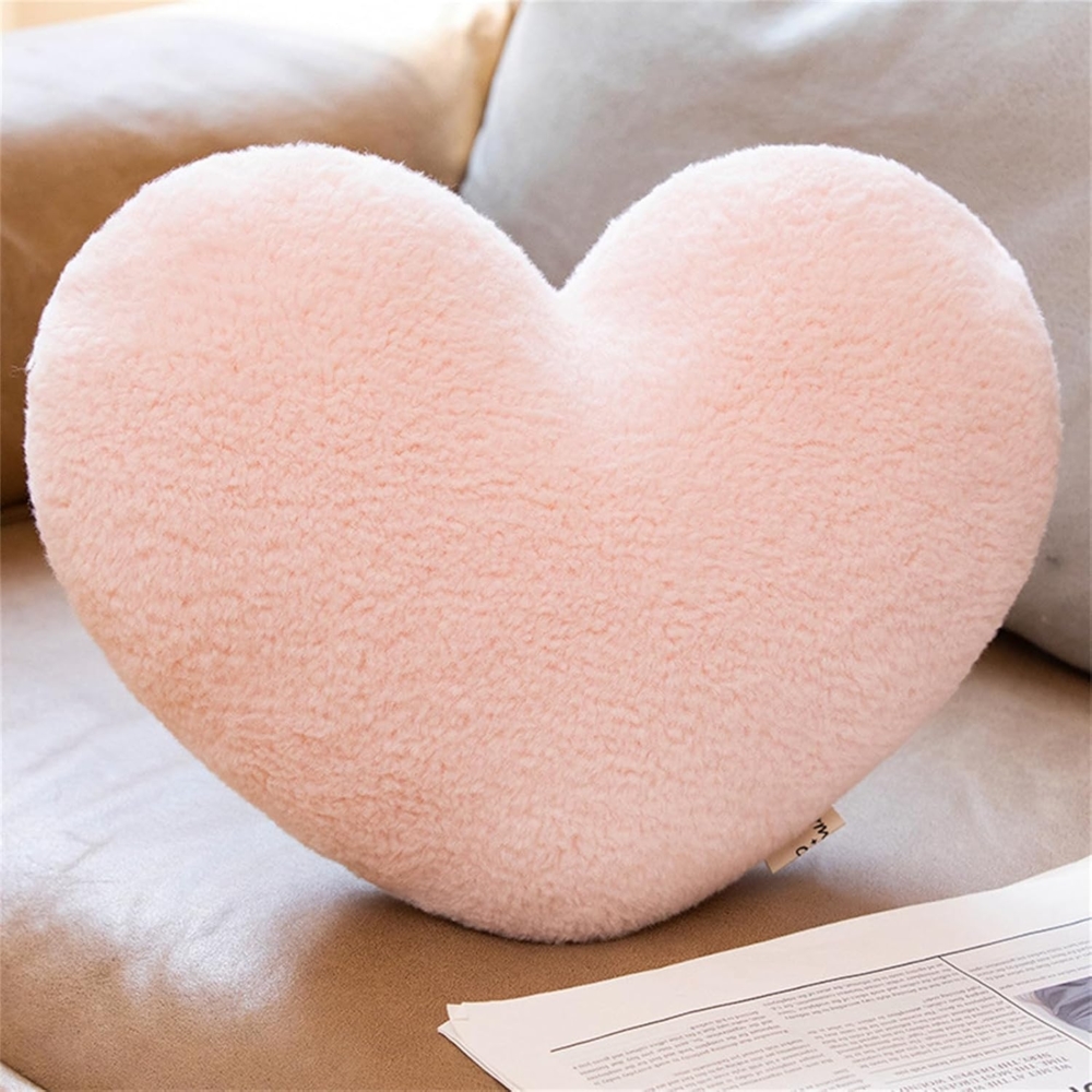 Herzkissen, Herz Kissen Kinderzimmer Decor, Kuschelkissen Kinder Herzform Dekokissen Kopfkissen Kissen Zierkissen für Wohnzimmer Sofa Kind Schlafzimmer Bett (Rosa Herz,40 cm) Bild 1