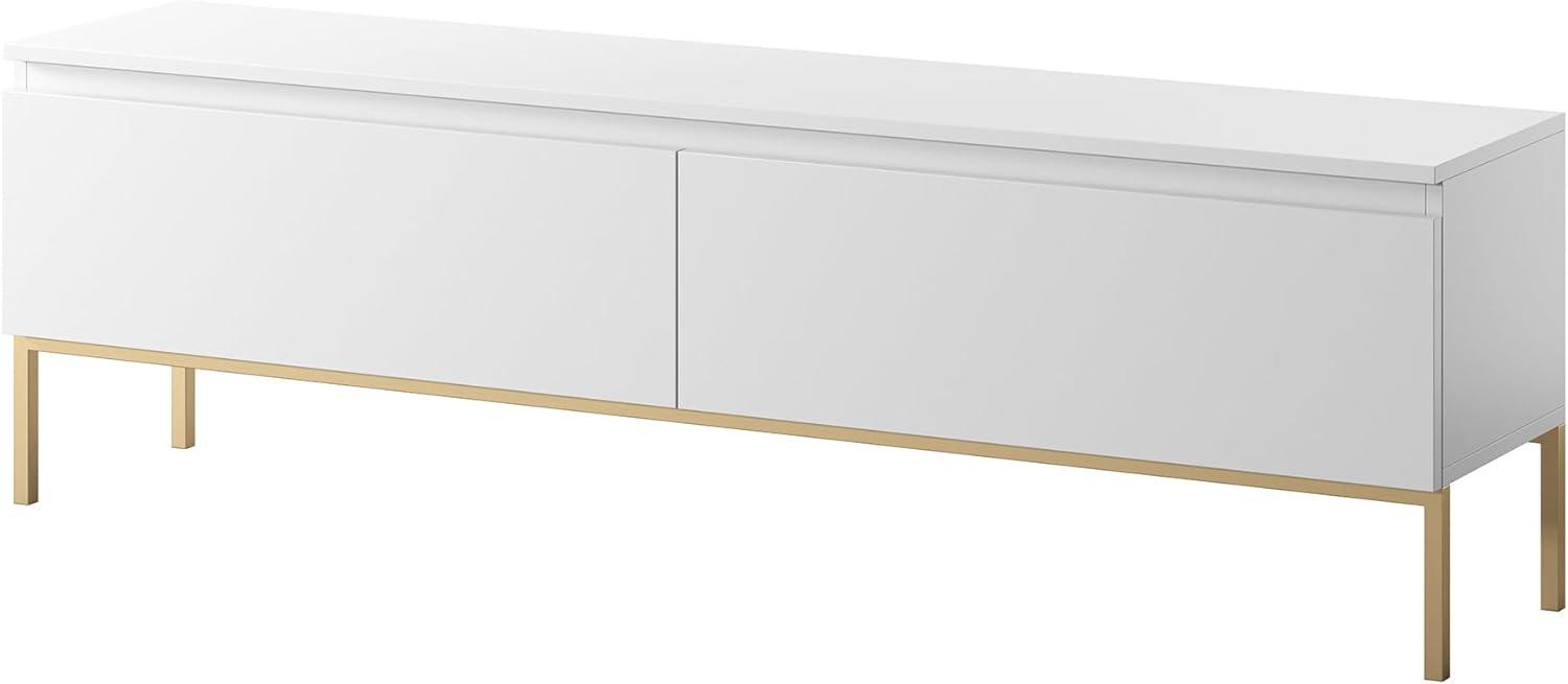 Selsey 'Bemmi' TV-Element, weiß mit goldenem Metallgestell, 46 x 150 x 32 cm Bild 1