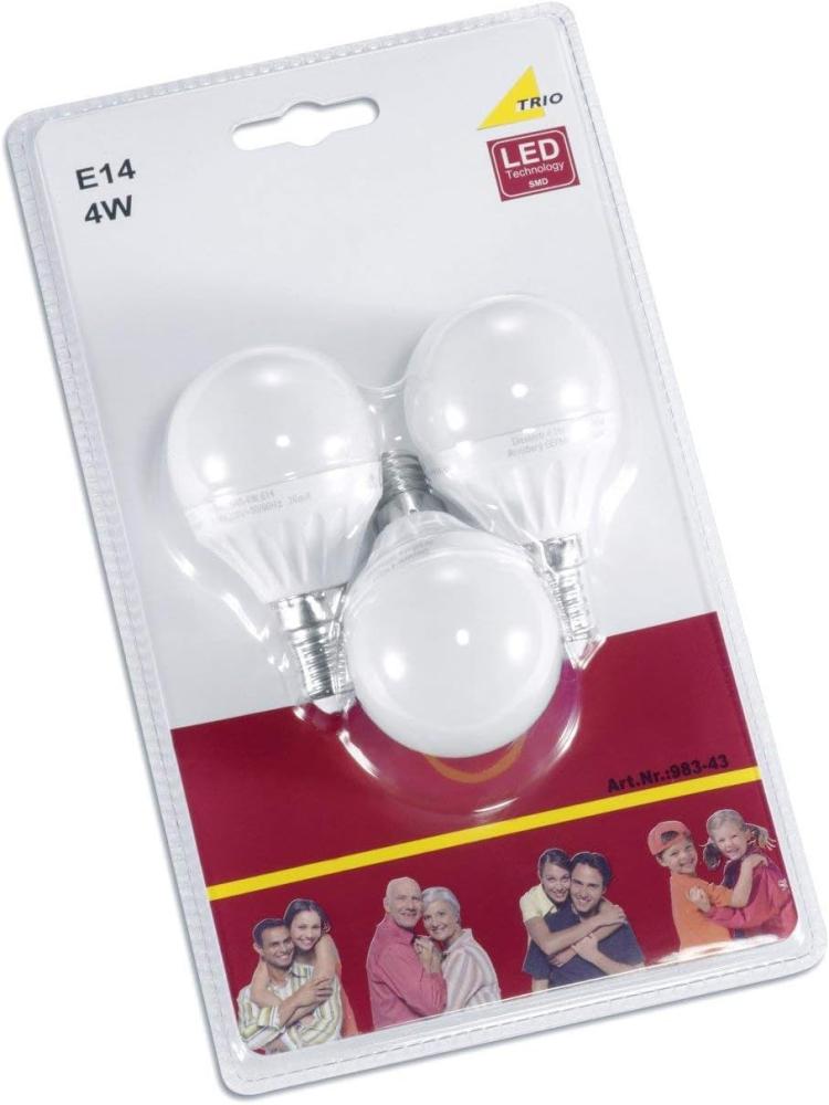 E14 LED 3 Stk. - 4 Watt, 320 Lumen, 3000 Kelvin warmweiß, Ø4,5cm - nicht dimmbar Bild 1