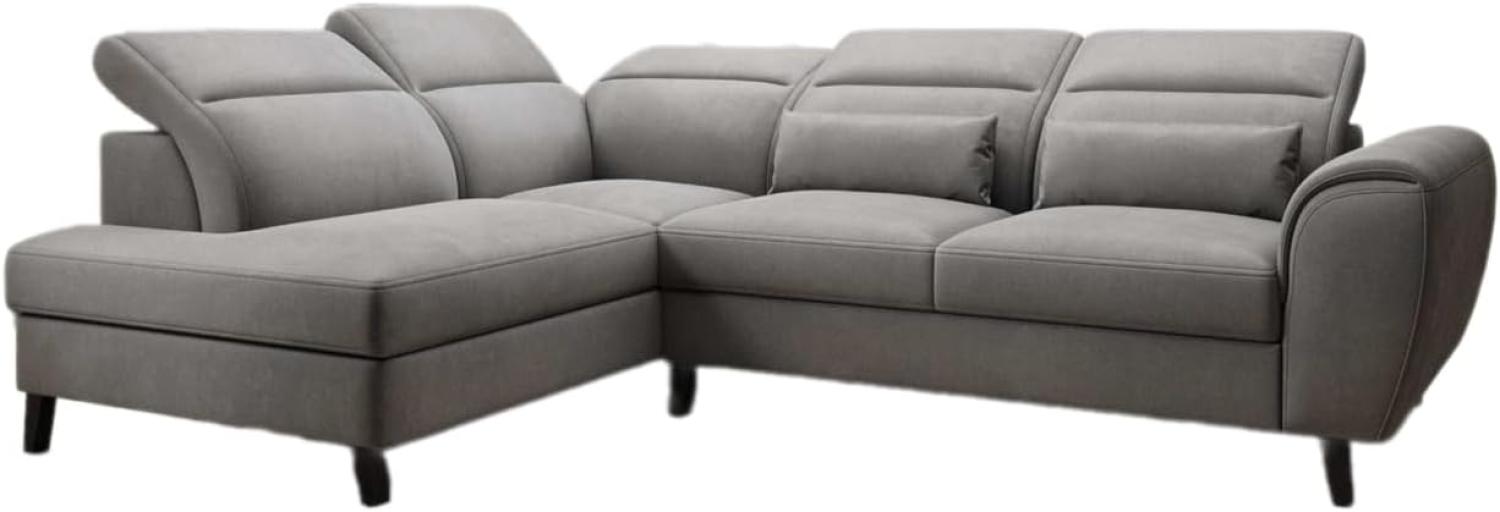 Designer Sofa Nobile mit verstellbarer Rückenlehne Samt Grau Links Bild 1