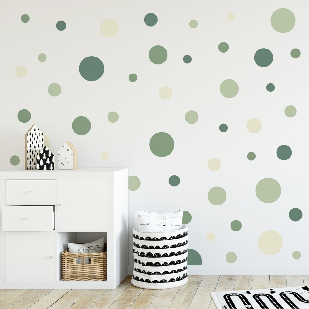 yabaduu Kreise Set 120 Stück Punkte Wandtattoo Kinderzimmer Schlafzimmer Babyzimmer Aufkleber Folie Deko Selbstklebend für Junge Mädchen Pastell Y068 Bild 1
