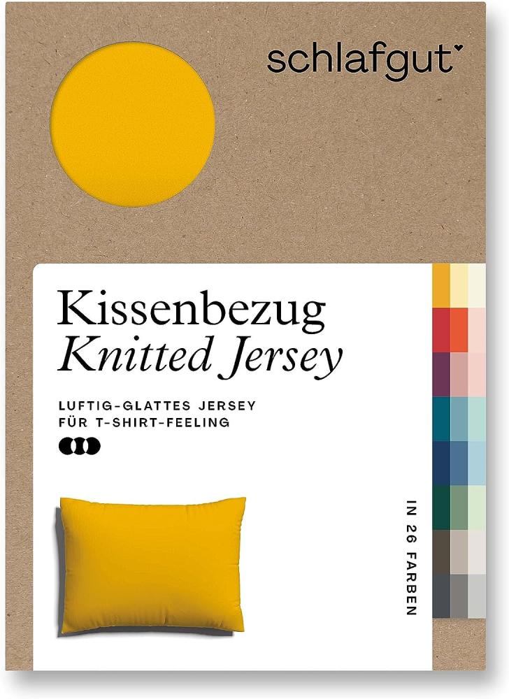 Schlafgut Knitted Jersey Bettwäsche | Kissenbezug einzeln 70x90 cm | yellow-deep Bild 1