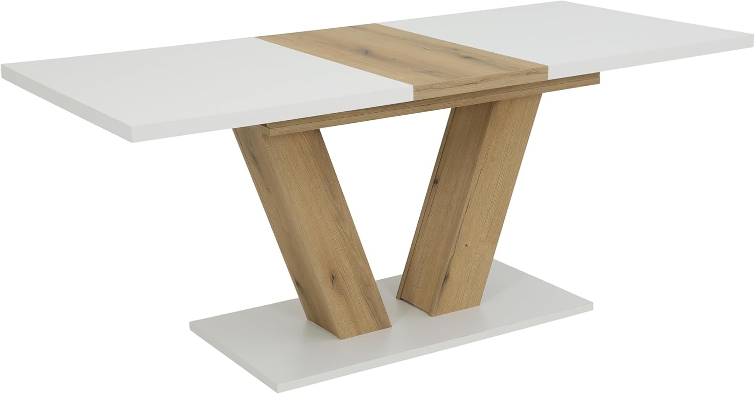 HELA Säulen-Esstisch HAMM (1-St), ausziehbar,ABS-Kante,Melamin,Synchronauszug,Säule,Bodenplatte Bild 1