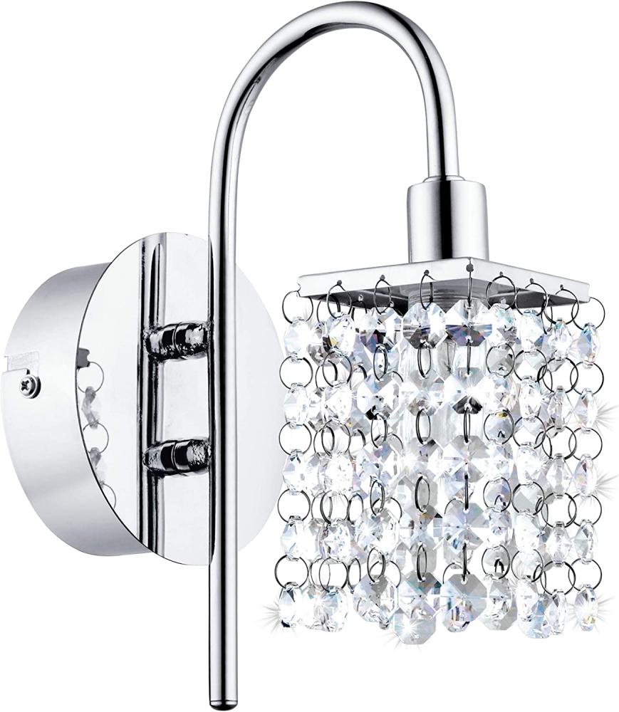 Eglo 94879 Badezimmer Wandleuchte Almonte in chrom, Brillantglas klar G9-LED 1X3W IP44 L:11cm H:23cm Bild 1