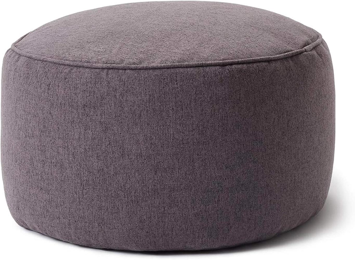 Lumaland Comfort Line Sitzsack-Hocker 25 x 45 cm - Indoor - mit passendem Sitzsack kombinierbar - extra Starke Nähte, pflegeleicht, robust - Runder Sitzpouf, Sitzkissen, Bean Bag Pouf - Dunkelgrau Bild 1