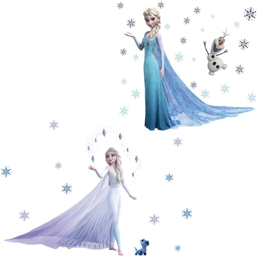 Kibi 2PCS Wandtattoo Frozen Wandtattoo Eiskönigin (Frozen) Elsa und Anna Wandsticker Frozen Disney für Kinderzimmer Living Room Removable Prinzessin Elsa Anna Wandtattoo Kinderzimmer Frozen Olaf Bild 1