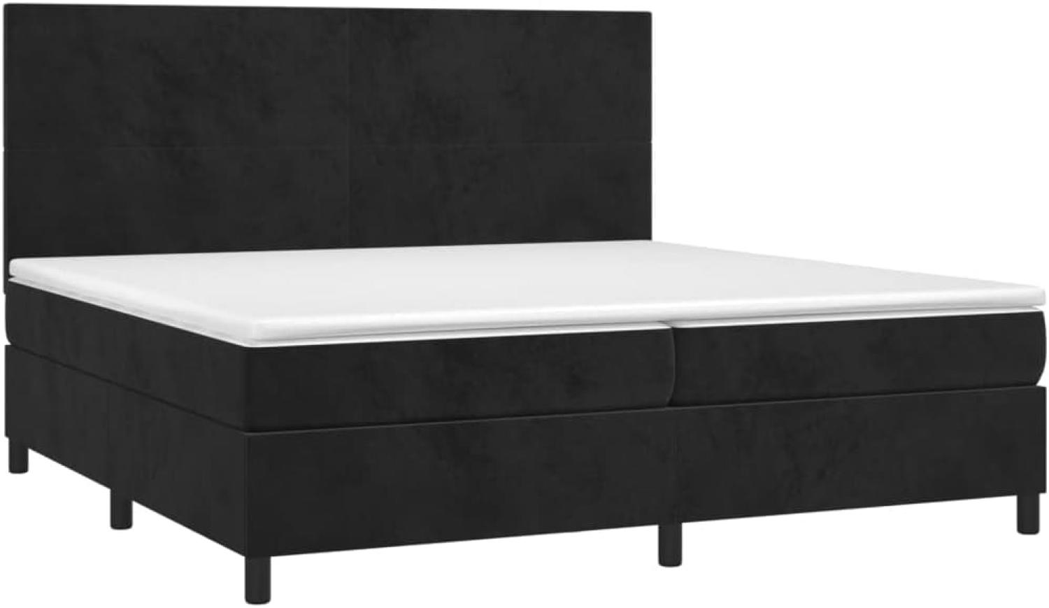 vidaXL Polsterbett mit Matratze & LED Samt Schwarz 200 x 200 cm, Härtegrad: H2 [3136025] Bild 1