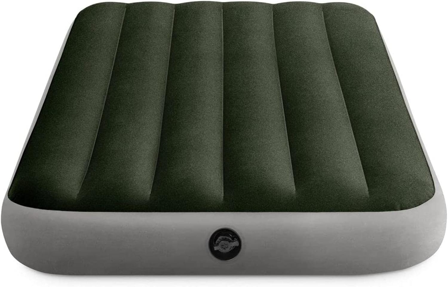Intex Dura-Beam Standard Series Prestige Downy Luftbett mit Batteriepumpe, Twin, Grün, 99 x 190 x 25 cm Bild 1