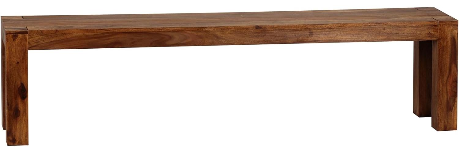 FineBuy Esszimmer Sitzbank Massiv-Holz Sheesham 180 x 45 x 35 cm Design Holz-Bank Natur-Produkt Küchenbank Landhaus-Stil dunkel-braun Bank 4-Sitzer für innen ohne Rücken-Lehne Echt-Holz unbehandelt Bild 1