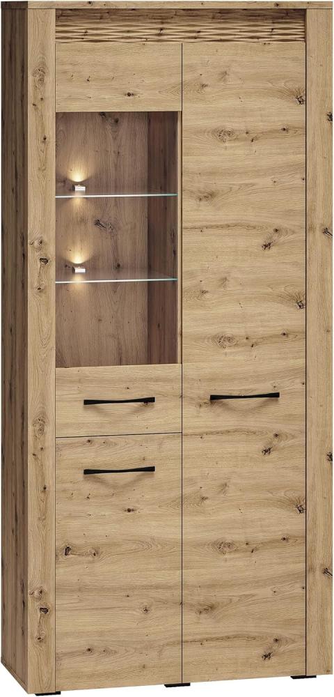 Vitrinenschrank "Artis" Vitrine 92cm Artisan Eiche MDF Bild 1