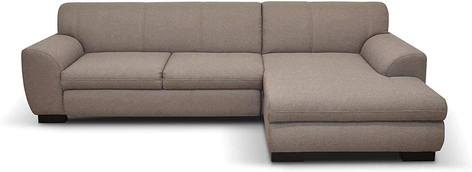 DOMO. collection Nika Eckcouch in L-Form, Sofa Eckgarnitur, Moderne Polsterecke, Ecksofa, braun, 277x156x78 cm Bild 1