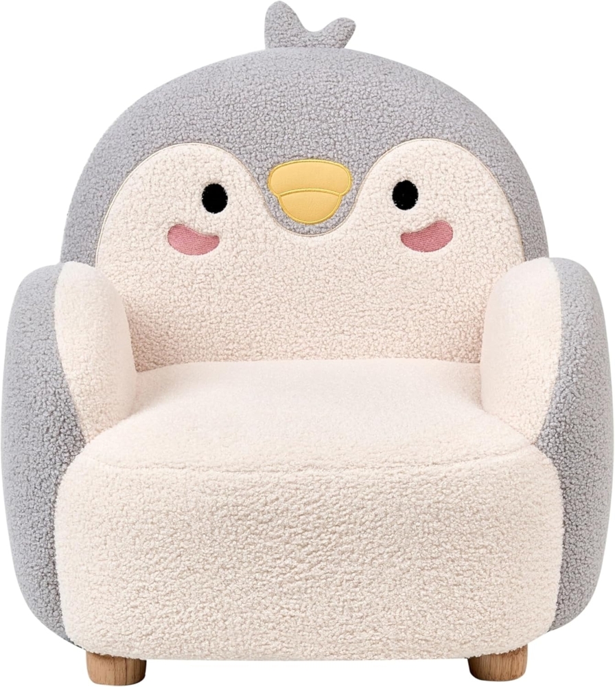 Kindersessel Pinguin HERVIK Bouclé Grau Bild 1