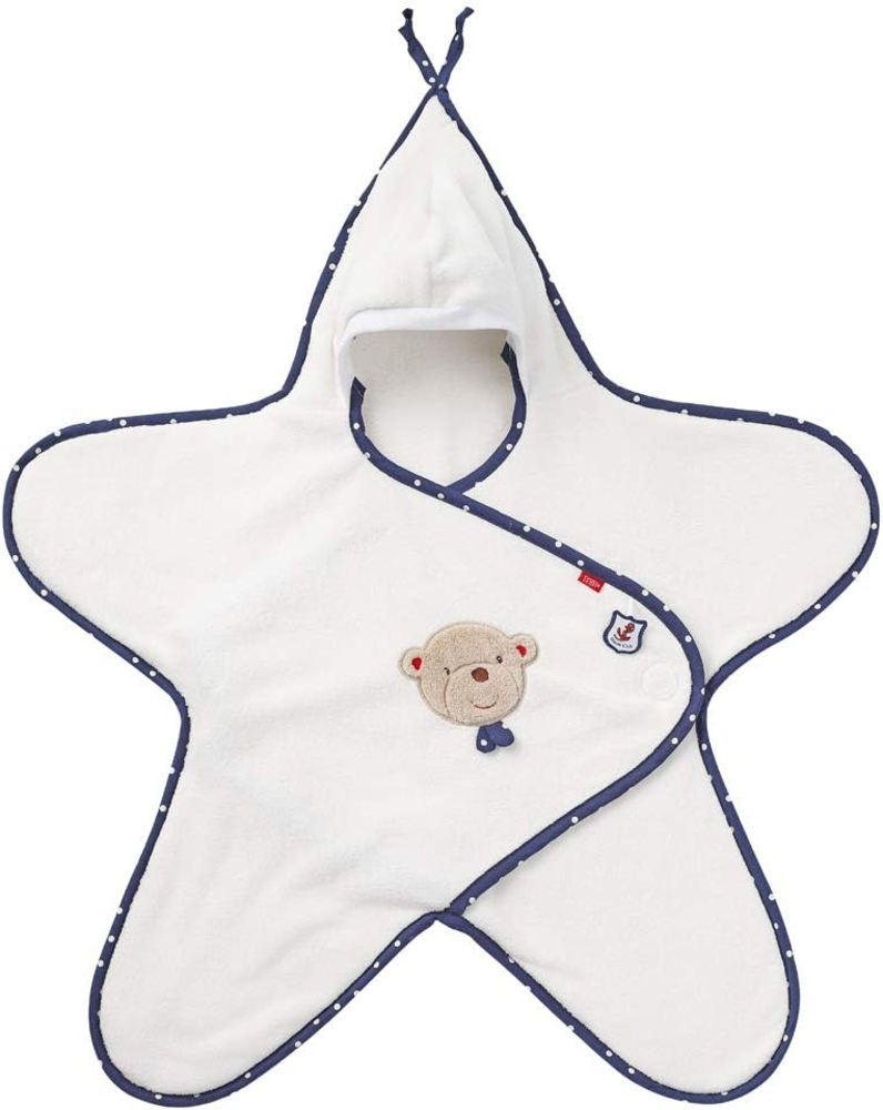 Fehn 078664 Einschlagdecke Teddy - Kuschelige Babydecke mit Klettverschluss für Kinderwagen, Babytrage, Autositz, Babybett, für Babys von 0-6 Monaten Bild 1