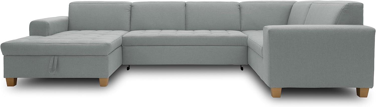 DOMO. collection Sugar Wohnlandschaft, Sofa, Couch, Polstergarnitur, Moderne U-Form, Mint, 162 x 333 x 199 cm Bild 1