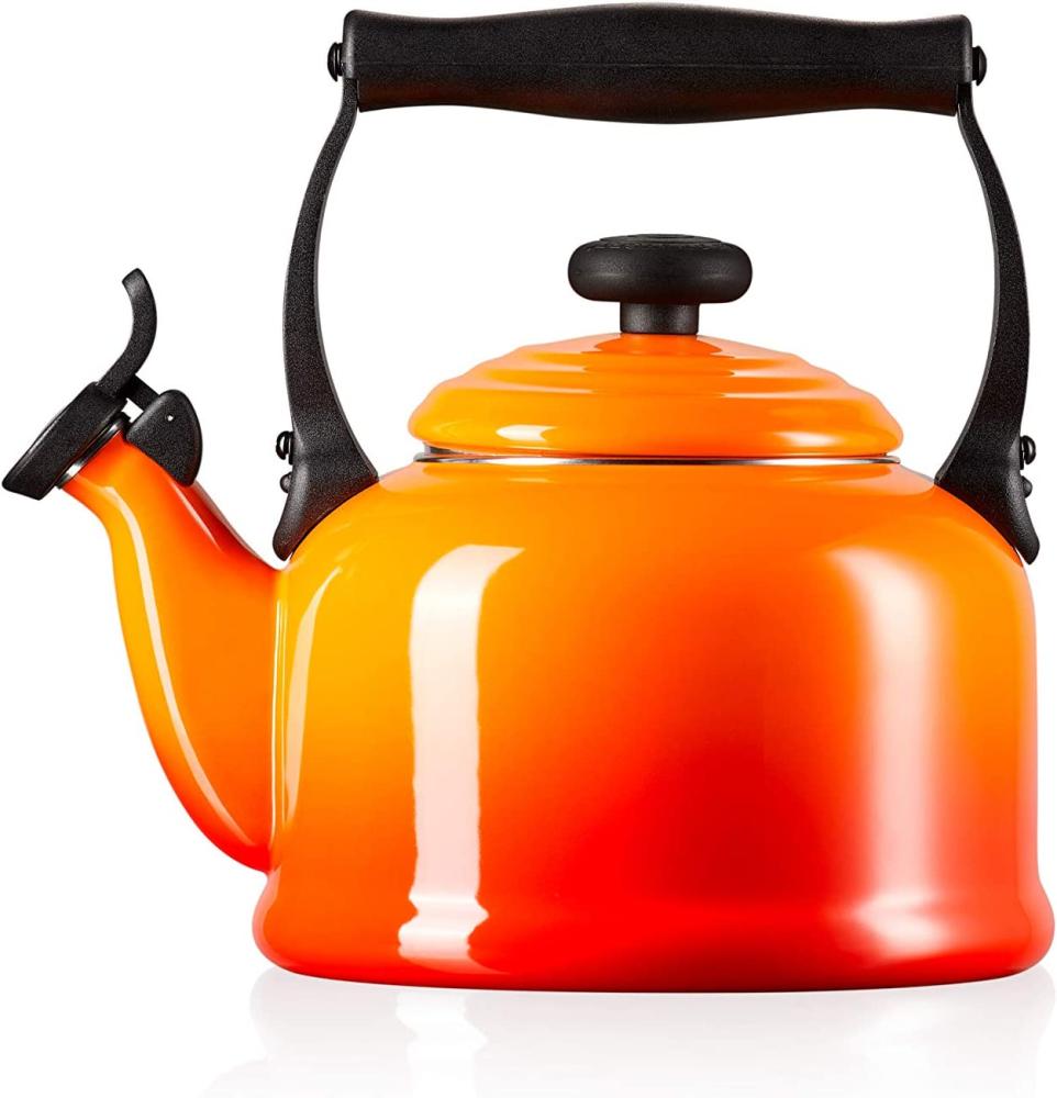 Le Creuset Wasserkessel, Füllmenge: 2,1 l, lierter Stahl-Phenolgriffe, Tradition, Ofenrot Bild 1